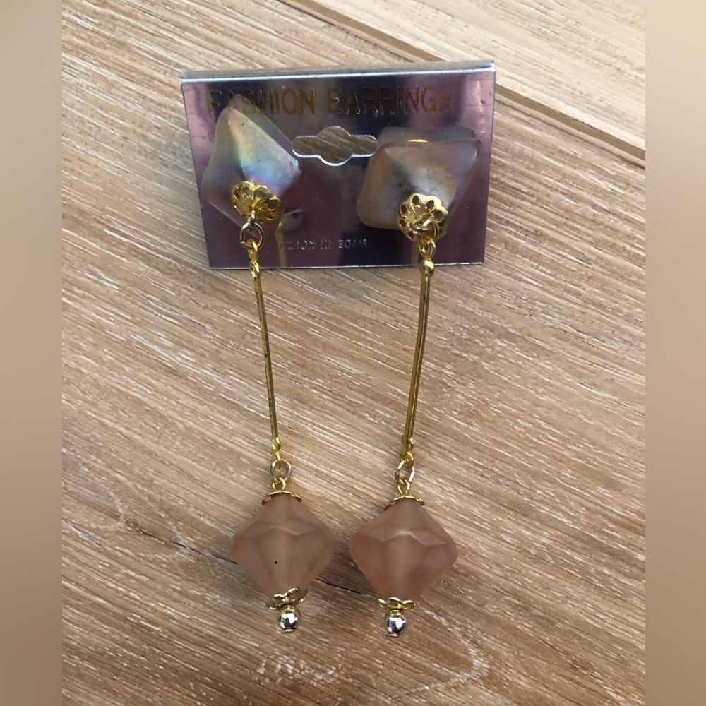 Vintage Lucite Dangle Earrings NWT Deadstock